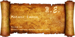 Matesz Emese névjegykártya